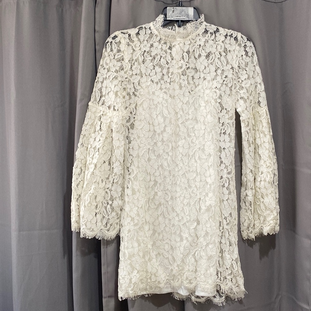 White lace mini dress